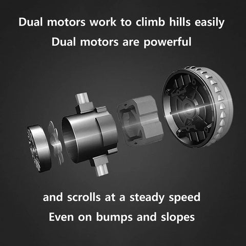 Detailed view of dual motors for the Slick Six Wheel Electric Golf Cart, designed for powerful climbing and steady speeds.