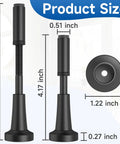 Built Like A Tank Adjustable Spring Door Stopper With Non Slip Silicone Pad Heavy Duty Wall Blocker Rust Resistant Matte Black Finish dimensions image showing sizes.