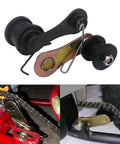 Premium Bike Chain Tensioner 2pc Spring Roller Guide Pulley Kit For Moto ATV Scooter Adjustable Slider Adjuster Wheel, black metal and roller