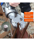 Portable Pneumatic Rebar Cutter With Strong Hydraulic Power For Cutting Steel Bars Up To 20mm, cutting 20mm rebar close-up.