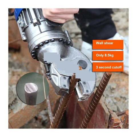 Portable Pneumatic Rebar Cutter With Strong Hydraulic Power For Cutting Steel Bars Up To 20mm, cutting 20mm rebar close-up.