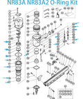 Diagram of Framing Nailer O Ring Repair Kit For NR83A NR83A2 NR83A2S And 9021NS Pneumatic Nailer Full Seal Replacement Set