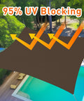 11 By 17 Foot Mocha Sun Shade Sail Rectangle Canopy Shade Cloth UV Resistant Patio Pergola Cover HDPE Deck Awning