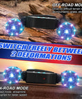 Gesture Hand Controlled RC Stunt Car With Spray Lights And Music 4WD Off Road showing two modes with glowing wheels