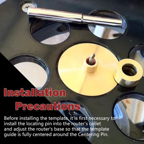 Solid Brass Router Inlay Kit 71333 with center pin and template guide shown for precise woodworking installation