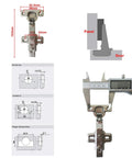 Heavy Duty Full Overlay 95 Degree Cabinet Hinges With Soft Closing Damper Clip On Mounting For Kitchen Cupboards And Wardrobes No Hassle Setup Plus Height Adjustment For Smooth Glide Every Time Pack Of Four hinge dimensions and installation guide.