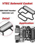 Honda Accord 2.4L L4 Head Cylinder Solenoid Valve Gasket Kit Fits 2008 2009 2010 2011 2012 Models OEM 15815 R41 L01 15815R41L01 VVS906 946430 Replacement product image showing gasket details and application.