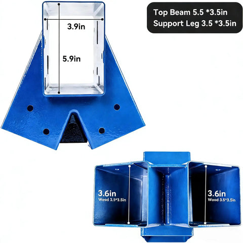 Heavy Duty Swing Set Brackets Kit With 2 Blue A Frame Brackets And 4 Swing Hangers For Backyard Playground Mounting Hardware Included Built From 100 Percent Aluminum Alloy One Piece Mold Technology No Joints Waterproof And Dustproof Built To Last
