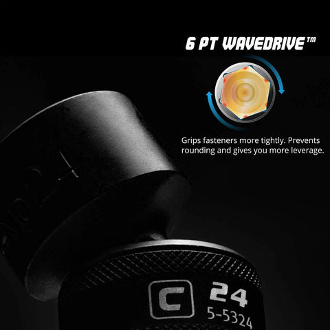 Fifteen Sixteenth Inch Universal Swivel Impact Socket For Half Inch Drive Six Point SAE Heavy Duty Chrome Moly Steel with WaveDrive grip