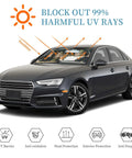 Car using Funny Windshield Sun Shade For Cars Blocks UV Rays And Heat Front Window Sunshade Waterproof Polyester With Bubble Aluminum Insulation 51 By 27.5 Inches Keeps Interior Cool And Protected On Hot Days.