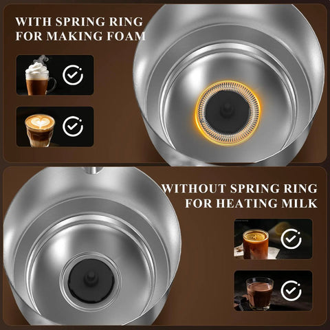 Electric Milk Frother And Steamer With Detachable Stainless Steel Jug For Hot And Cold Foam 4 In 1 Automatic Milk Warmer