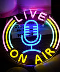 Live On Air Multicolor LED Neon Sign Dope Wall Decor With USB Power Dimmable Brightness From 10 To 100 Percent 12.8 Inches