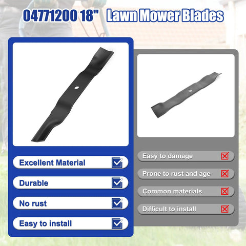 Three Pack 18 Inch Lawn Mower Blades For Gravely 52 Inch Deck Compatible With ZT X ZT XL And ARIENS IKON X IKON XL Replacement Blades 04771200 00450300 03253800 1134 9211 01 1134 9211 02