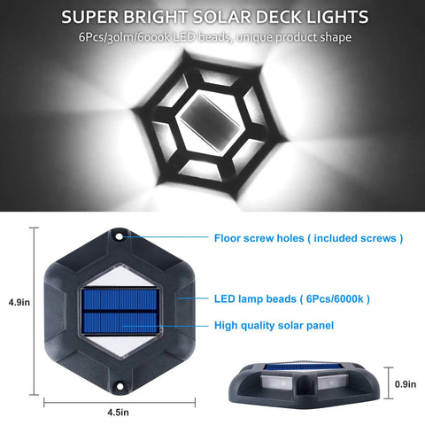 Solar Dock Lights 8 Pack Waterproof Outdoor LED Aluminum Path Lights For Driveways And Gardens, Solar Powered Step Lights