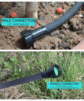 Half Inch Soaker Hose Fittings Kit 26 Piece Garden Irrigation Connectors male and female connectors in use