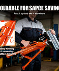 Heavy Duty Roller Stand With 2500 Lb Capacity And 28 To 52 Inch Adjustable Height Foldable Tool Stand for shop use.