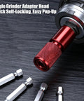 Self Locking Drill To Angle Grinder Adapter In Carbon Steel For Safe Quick Tool Swaps Rock Solid For Metalworking Woodworking