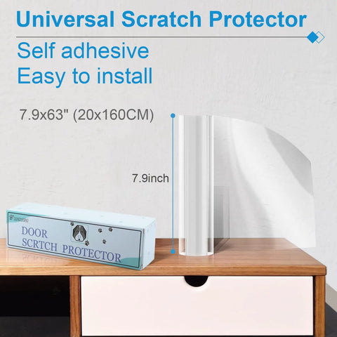 Heavy Duty Door Scratch Protector Vinyl Shield For Doors, Furniture And Walls, Anti Scratch Guard That Mounts On Doors Or Walls, Durable And Non Toxic, Safe To Use, Easy Install, Keeps Surfaces Pristine From Dings
