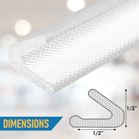 Close-up of V Shape Weather Strip Adhesive Seal for Doors Foam Weatherstripping, 0.5x0.5 inch dimensions, texture detail.