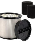 All In One Wet Dry Vacuum Filter Kit 90304 90585 For 5 Gallon And Up Vacuums, Includes 90304 Filter, Two 90585 Foam Sleeve Filters, And Lid