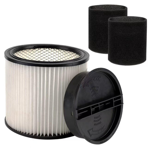 All In One Wet Dry Vacuum Filter Kit 90304 90585 For 5 Gallon And Up Vacuums, Includes 90304 Filter, Two 90585 Foam Sleeve Filters, And Lid