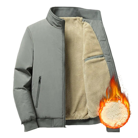 Mens Fleece Full Zip Jacket With Warm Fur Lining Lightweight Yet Toasty Coat For Fall And Winter Casual Outdoor Adventure Layer