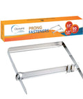 50-Piece Premium Prong Fastener Set With 3.5 Inch Capacity And 4.25 Inch Prong Spacing, Metal Base displayed in box