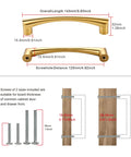 Dimensions and screws for 10 Pack 5 Inch Champagne Bronze Cabinet Handles And Drawer Pulls - Solid Zinc Alloy Kitchen Cabinet Hardware