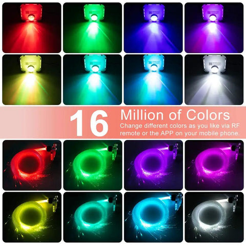 Twinkle Fiber Optic Light Source 32W RGBW Engine With Bluetooth RF Remote And Music Sensor color options display