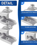 Built Tough Heavy Duty Steel Beam Clamps 100 Pack Zinc Plated C Clip Fasteners close-up showing durable zinc plated clips and screws.