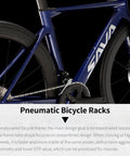 Lightweight Full Carbon Fiber Road Bike For Adults With Shimano R7120, showing rear wheel and pneumatic bike rack detail.