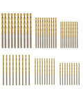 60 Piece Titanium Drill Bit Set For Metal Wood And Plastic, Pro Grade HSS Jobber Length Twist Bits With 135 Degree Split Point