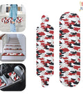 Red Camo 2 Pack Grip Tape 9 Inch By 33 Inch Waterproof Longboard Scooter No Slip Bubble Free Griptape With Durable Silicone Carbide Grit for Rollerboards Stairs Pedals And Wheelchair Steps