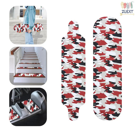 Red Camo 2 Pack Grip Tape 9 Inch By 33 Inch Waterproof Longboard Scooter No Slip Bubble Free Griptape With Durable Silicone Carbide Grit for Rollerboards Stairs Pedals And Wheelchair Steps