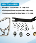 Powerstroke 7.3L HPOP Hose Lines Kit With Crossover Line And Master Service Kit components and compatibility list