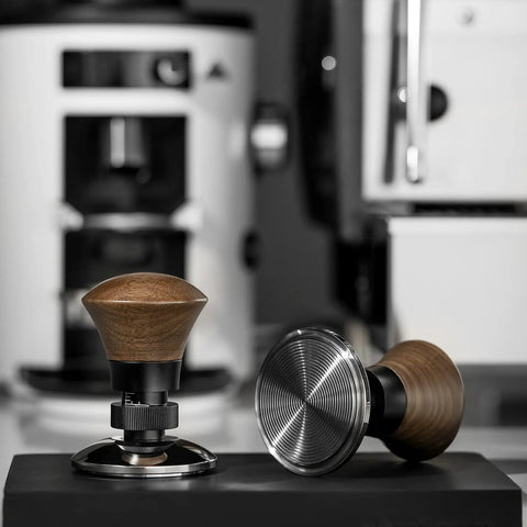 58.35mm Espresso Tamper With Spring Loaded Return And Adjustable Depth Pro Grade Stainless Steel Ripple Base For Espresso Machines