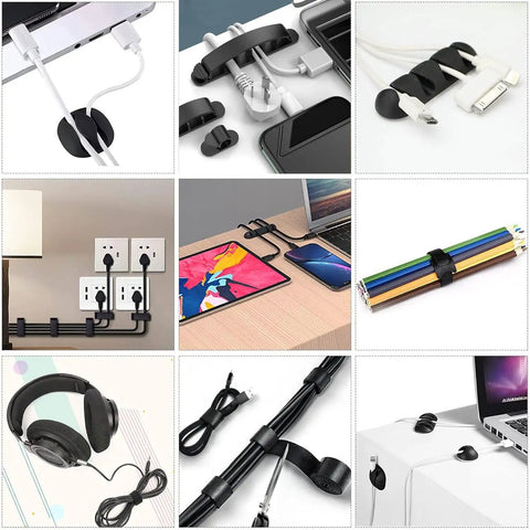 34 Piece Cord Management Organizer Kit With Reusable Cable Ties And Self Adhesive Clips For Desk Computer TV And Home Office