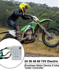 Slick Electric Bike Scooter Brushless Controller Tester Diagnostic Rig Checks 24V 36V 48V 60V 72V Motor Coils on a muddy trail.