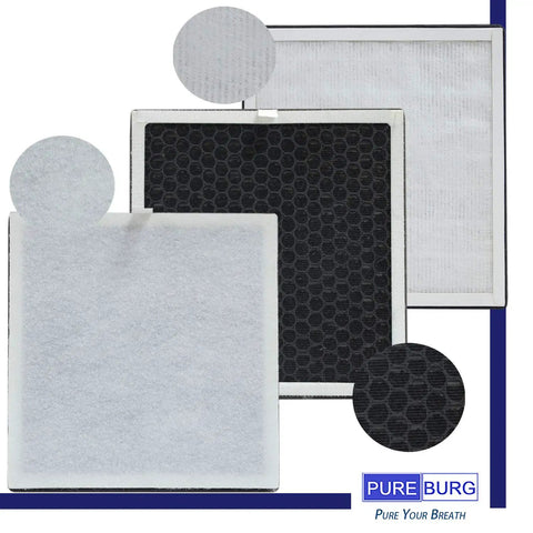 PEAIRFIL Replacement Filter For PureZone PEAIRPLG 2 Pack H13 True HEPA Activated Carbon 4 Stage Filtration filters