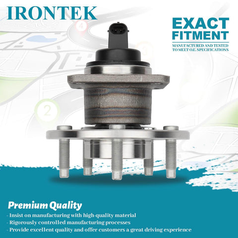 Rear Wheel Hub And Bearing Assemblies 512003x2 For Chevrolet Malibu Buick Cadillac Oldsmobile Pontiac 5-Bolt ABS Sensor