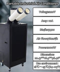 Beat The Sweat Heavy Duty Portable Air Conditioner 15400 BTU with dual vents for warehouses and workshops.