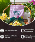 Orchid Potting Mix With Superior Aeration And Drainage For Thriving Orchids Peat Free Microbially Active Biochar Powered Soil For Orchid Plants Ideal For Indoor Gardening 4 Quarts bag in garden setting with orchids