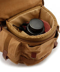 Open All Weather Large Capacity Camera Video Bag For Photographers showing padded compartments with camera inside