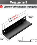 Measurement diagram of 6 Pack Finger Pulls For Cabinets With 76mm Hole Center And 102mm Overall Length Black Edge Pulls