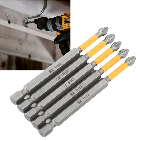 Get These Awesome Impact Driver Bit Sets Made From S2 Alloy Steel! 5pc S2 PH2 magnetic screwdriver bits for power drills