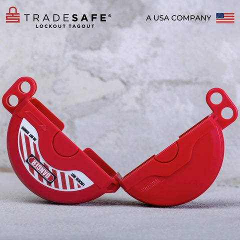 Heavy Duty Gate Valve Lockout For 1 To 2.5 Inch Valves Red Lockout Tagout Lock With Impact Resistant Water Faucet And Tank Lock