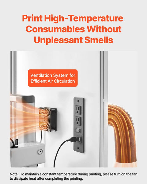Transparent 3D Printer Enclosure With Ventilation And LED Lighting, Dustproof Waterproof Protective Case power outlet view