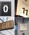 12 Inch Large Number Stencils Set With 0 To 9 Reusable PET Plastic Templates, showcasing examples of custom number usage on signs.