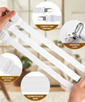 Hands holding Six Pack Hidden Strap Tablecloth Clips For Outdoor Use No Slip Elastic Table Cover Holder showing adjustable elastic straps