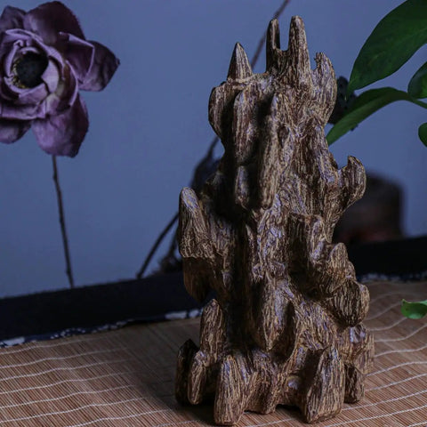 Solid Agarwood Feng Shui Decor Piece from Nha Trang with aged raw material and fragrance spice, premium solid wood sculpture.